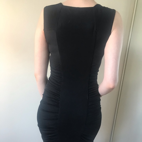 BCBG MAXAZRIA BLACK SIDE RUCHED CENTER  DRESS xs - Picture 7 of 11
